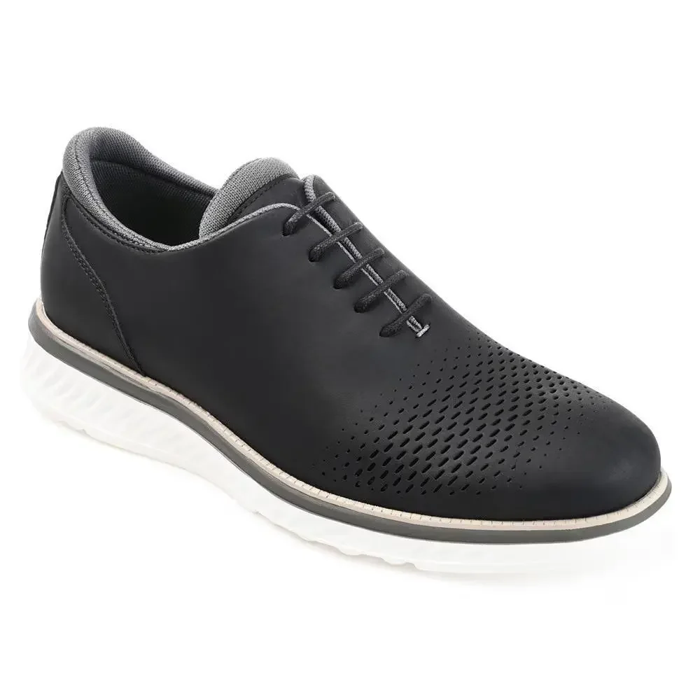 Vance Co. Demar Oxford Mens 9.5 Black Faux Leather Perforted Dress Shoes GAL1642